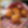 5-8 snack sized pieces of natual chicken breast or pork with one choice of dipping sauce.