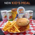 Mini Double chicken cheeseburger with sea salt Fries & kid's Drink