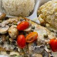 Mahi filets sautéed in garlic butter & topped with fresh mushrooms, tomatoes and capers