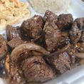 Top sirloin slices with onions, mushrooms, garlic & oyster sauce